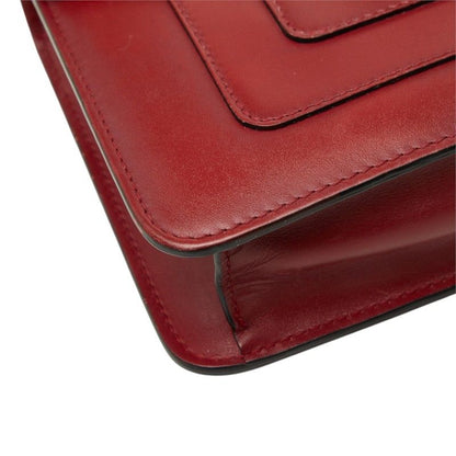 Bvlgari Serpenti Forever Crossbody Shoulder Bag Wine Red Leather — view 5
