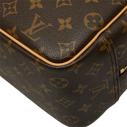 Louis Vuitton Monogram Deauville Handbag Brown Leather — view 7