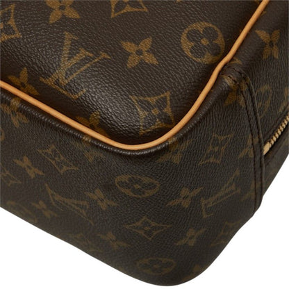 Louis Vuitton Monogram Deauville Handbag Brown Leather — view 5