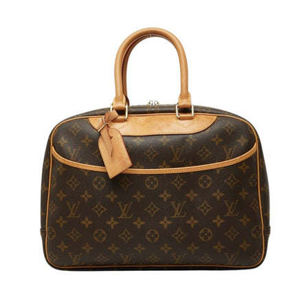 Louis Vuitton Monogram Deauville Handbag Brown Leather