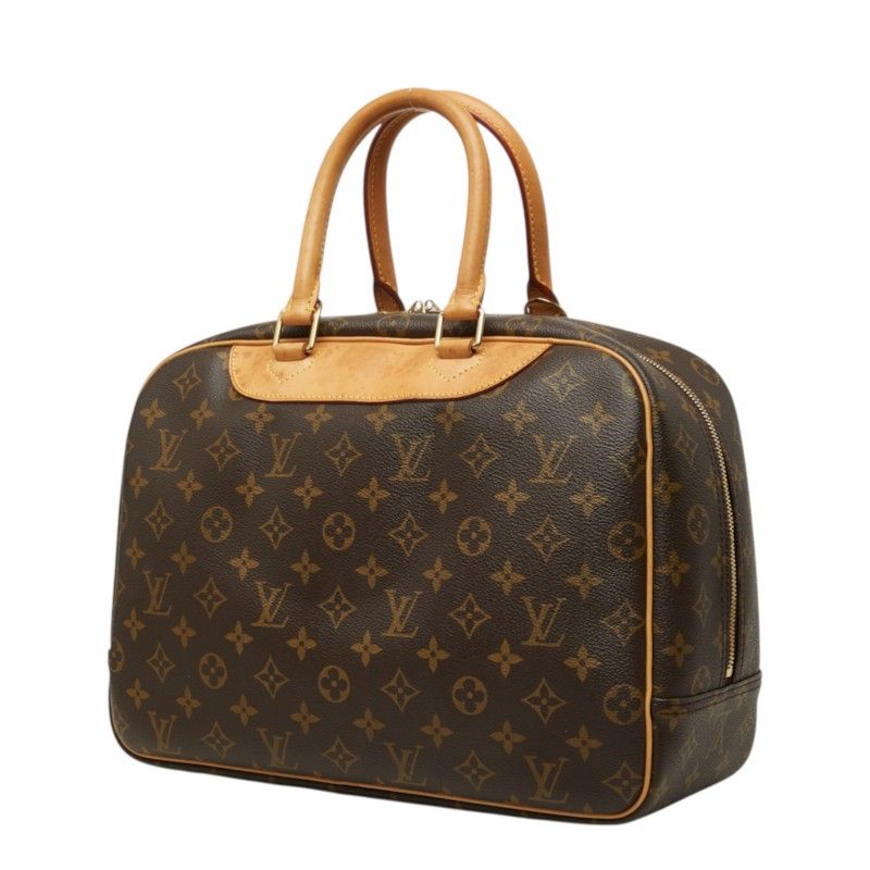 Louis Vuitton Monogram Deauville Handbag Brown Leather — view 2
