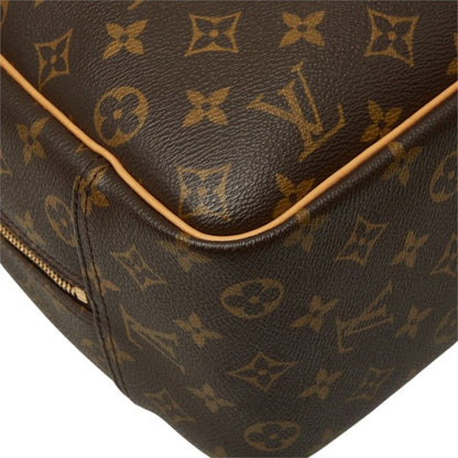 Louis Vuitton Monogram Deauville Handbag Brown Leather — view 4