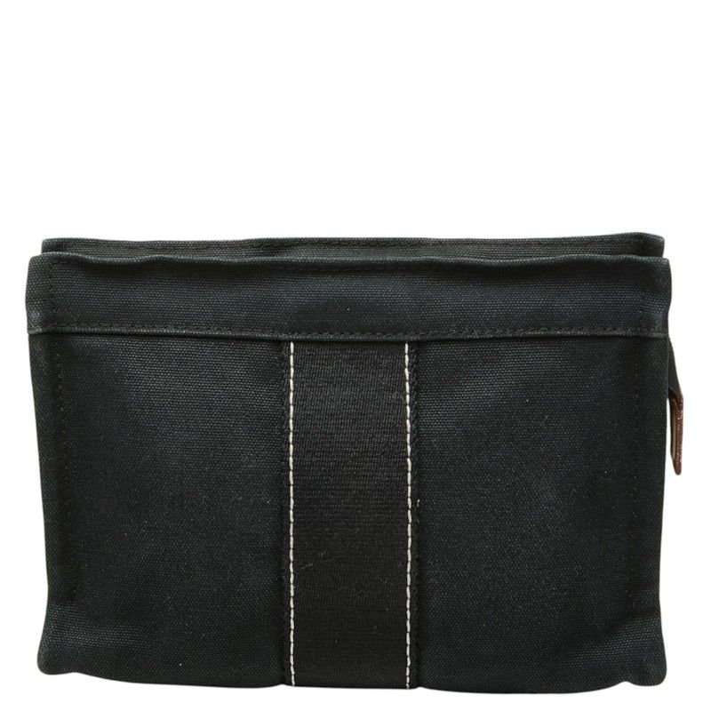 Hermes Deauville Pouch Case Black Cotton