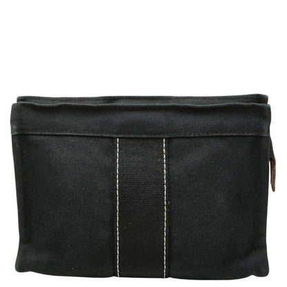 Hermes Deauville Pouch Case Black Cotton