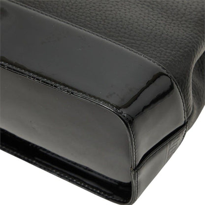 Versace Sunburst Handbag Black Gold Leather Patent — view 6