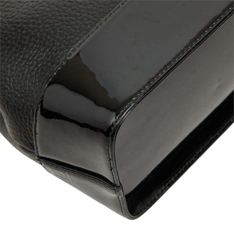 Versace Sunburst Handbag Black Gold Leather Patent — view 7