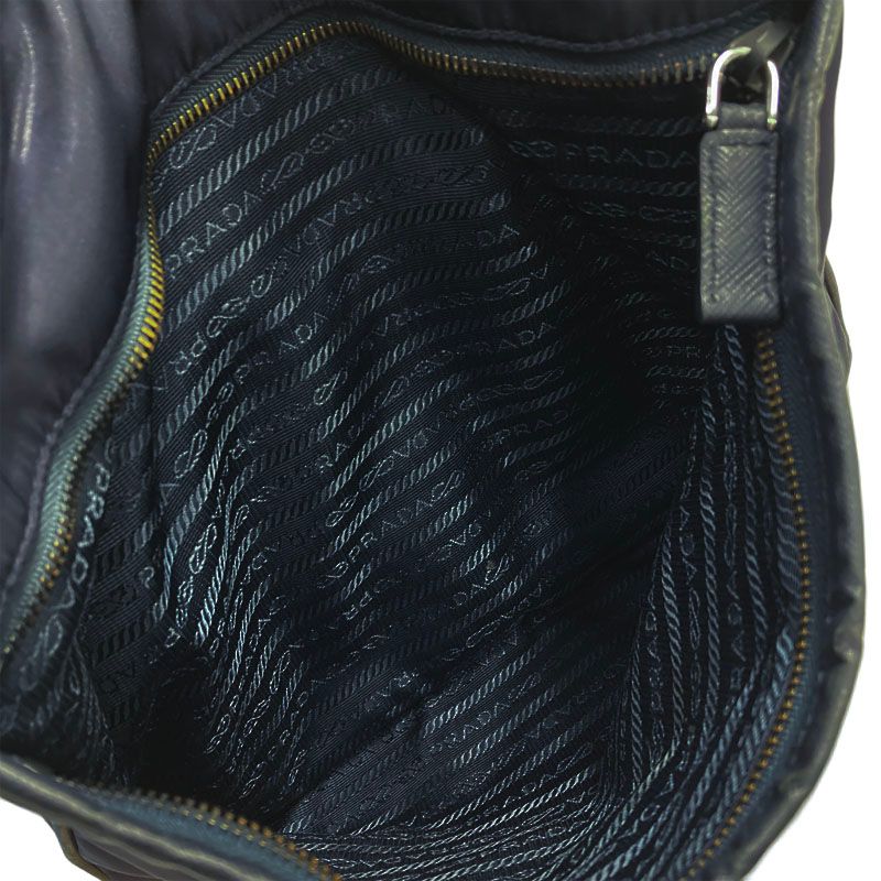 Prada Crossbody Shoulder Bag Navy Nylon Leather — view 8