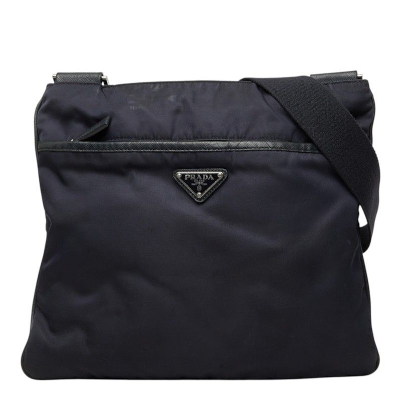 Prada Crossbody Shoulder Bag Navy Nylon Leather