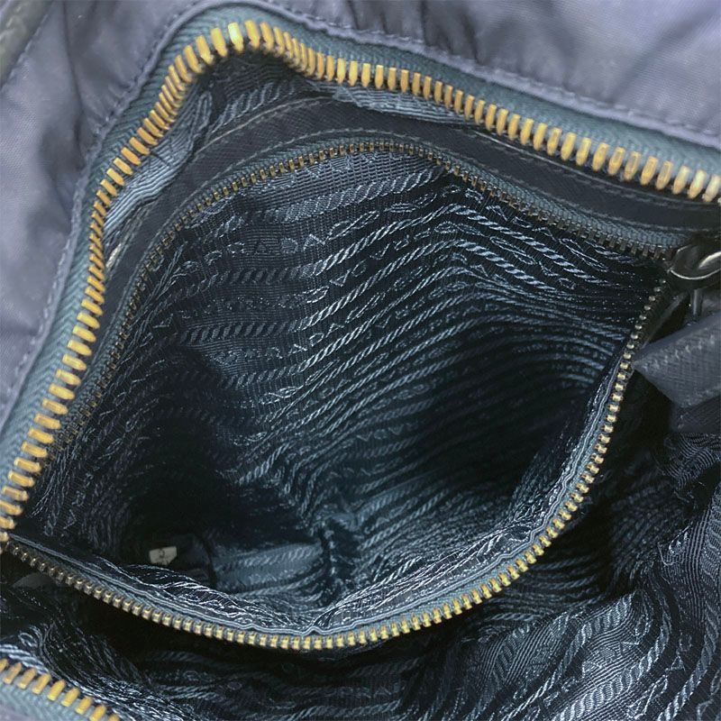 Prada Crossbody Shoulder Bag Navy Nylon Leather — view 7