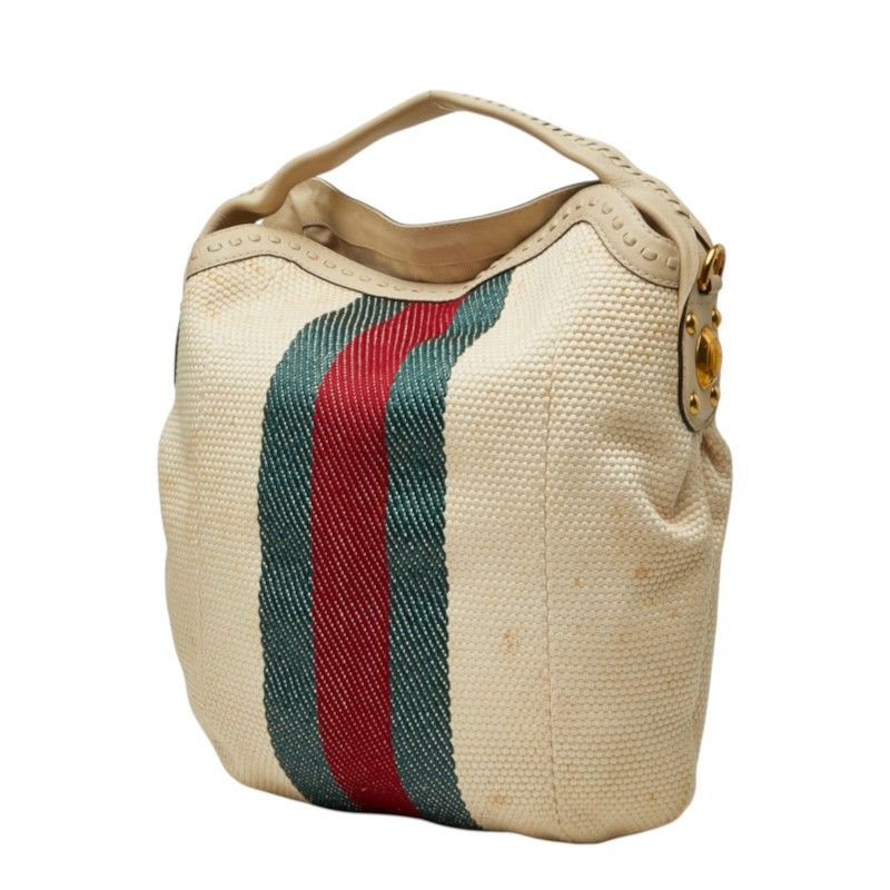 Gucci Sherry Line Tote Shoulder Bag 2-Way Ivory Canvas — view 2
