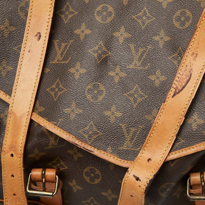 Louis Vuitton Monogram Saumur 35 Crossbody Shoulder Bag Brown Leather — view 8