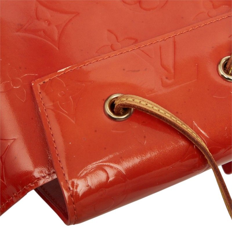 Louis Vuitton Monogram Vernis Walker Pochette Shoulder Bag Orange Leather — view 7