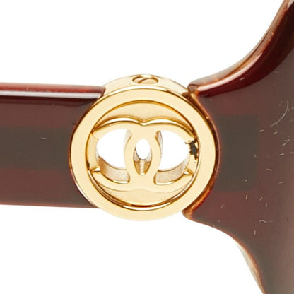 Chanel CC Logo Sunglasses Brown Acetate Eyewear — view 4