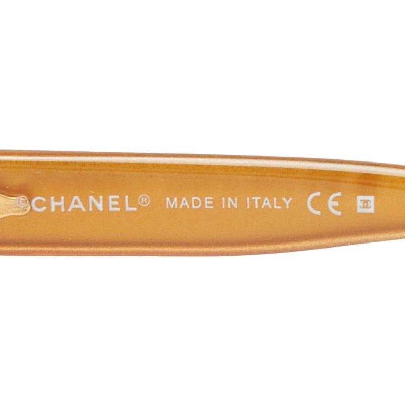 Chanel CC Logo Sunglasses Brown Acetate Eyewear — view 6