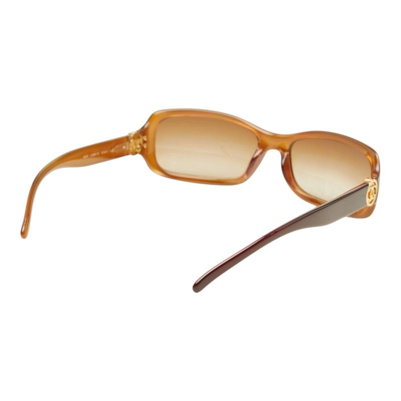 Chanel CC Logo Sunglasses Brown Acetate Eyewear — view 3