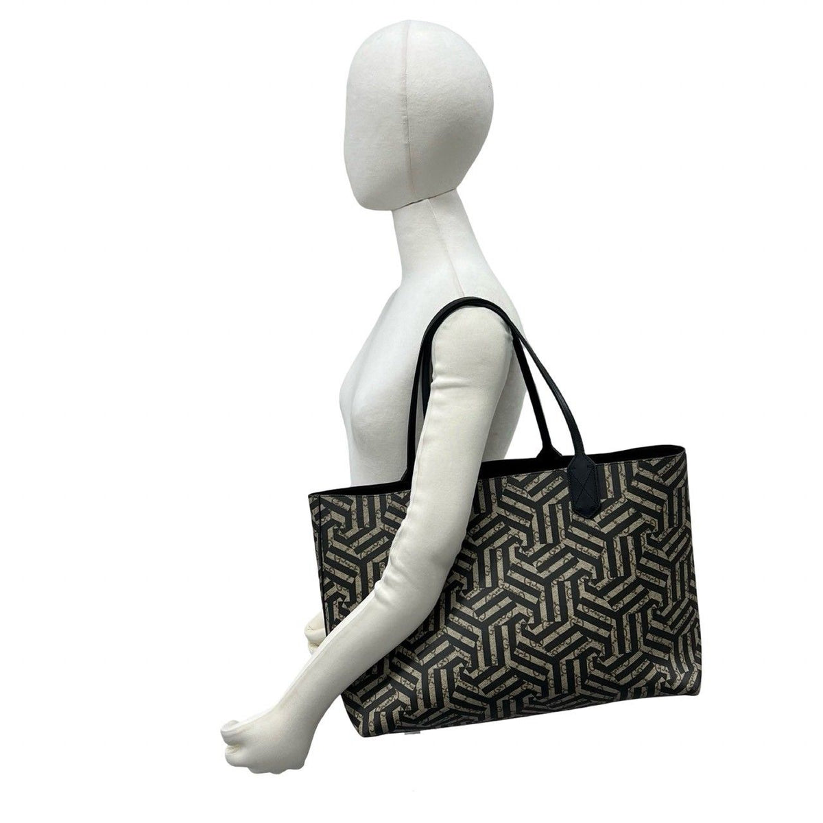 Gucci GG Carre Id Reversible Leather Tote Shoulder Bag Brown — view 2