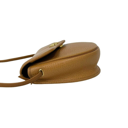 Dior Vintage CD Logo Leather Shoulder Bag Pochette Brown — view 5