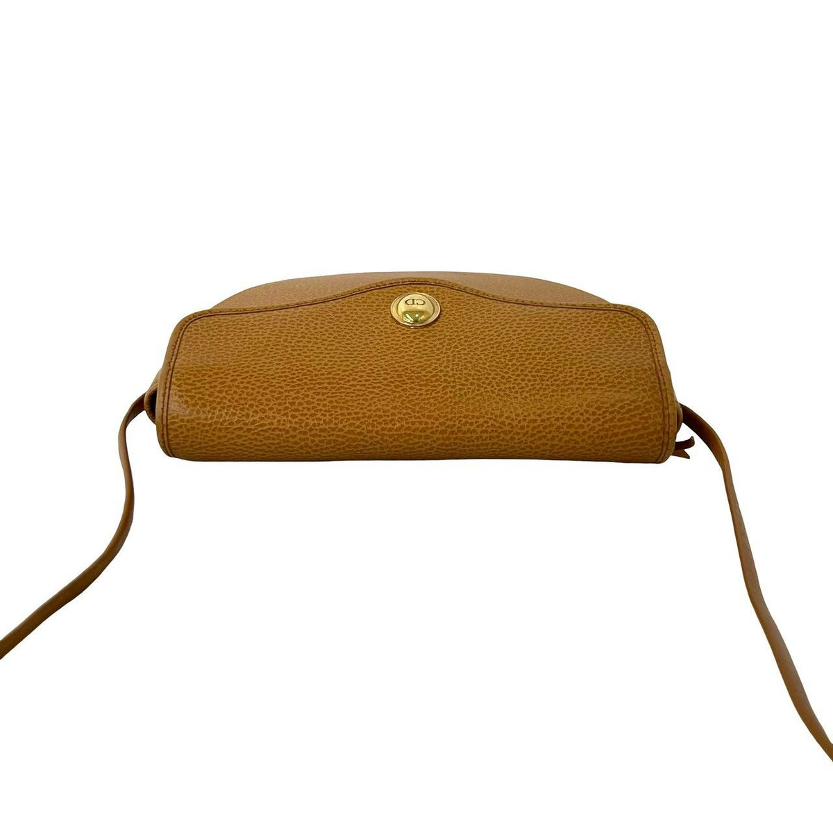 Dior Vintage CD Logo Leather Shoulder Bag Pochette Brown — view 4