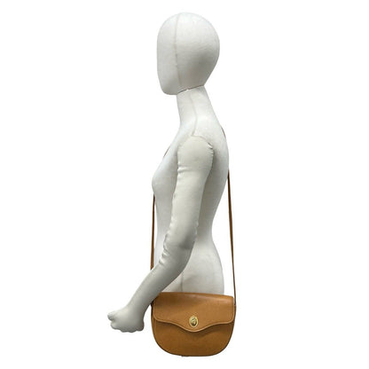 Dior Vintage CD Logo Leather Shoulder Bag Pochette Brown — view 2