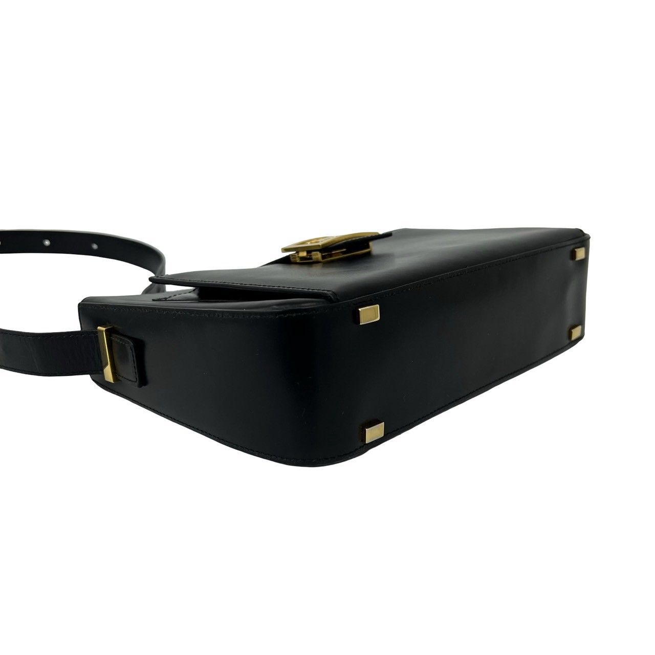 Celine Carriage Leather Shoulder Bag Pochette Cross Black — view 7