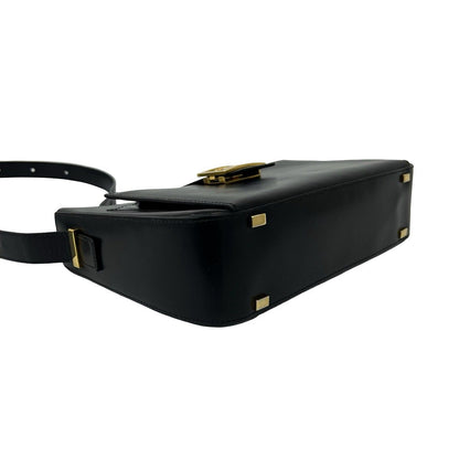 Celine Carriage Leather Shoulder Bag Pochette Cross Black — view 7