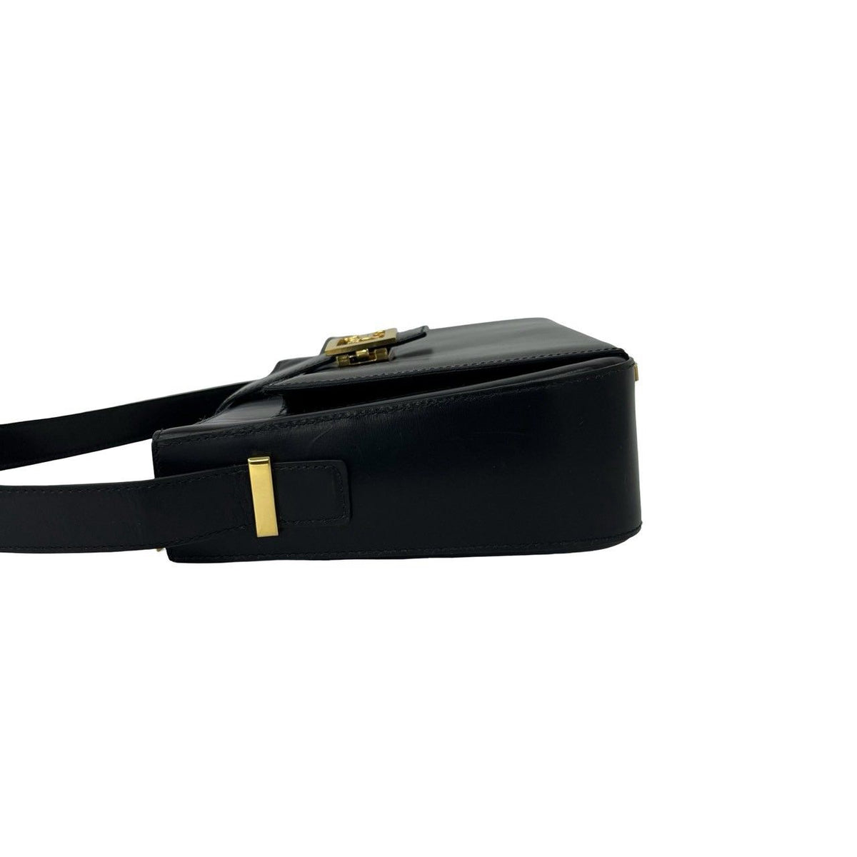 Celine Carriage Leather Shoulder Bag Pochette Cross Black — view 5