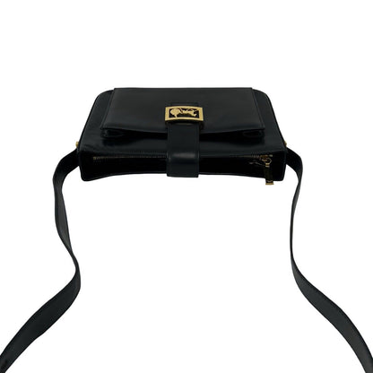 Celine Carriage Leather Shoulder Bag Pochette Cross Black — view 4
