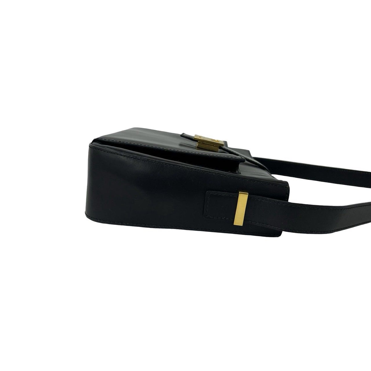 Celine Carriage Leather Shoulder Bag Pochette Cross Black — view 6