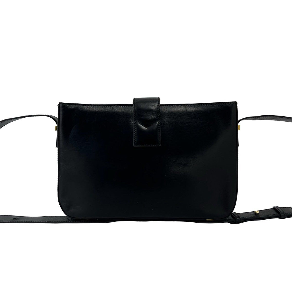 Celine Carriage Leather Shoulder Bag Pochette Cross Black — view 3