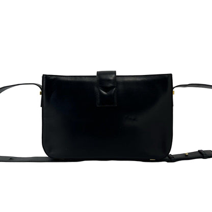 Celine Carriage Leather Shoulder Bag Pochette Cross Black — view 3