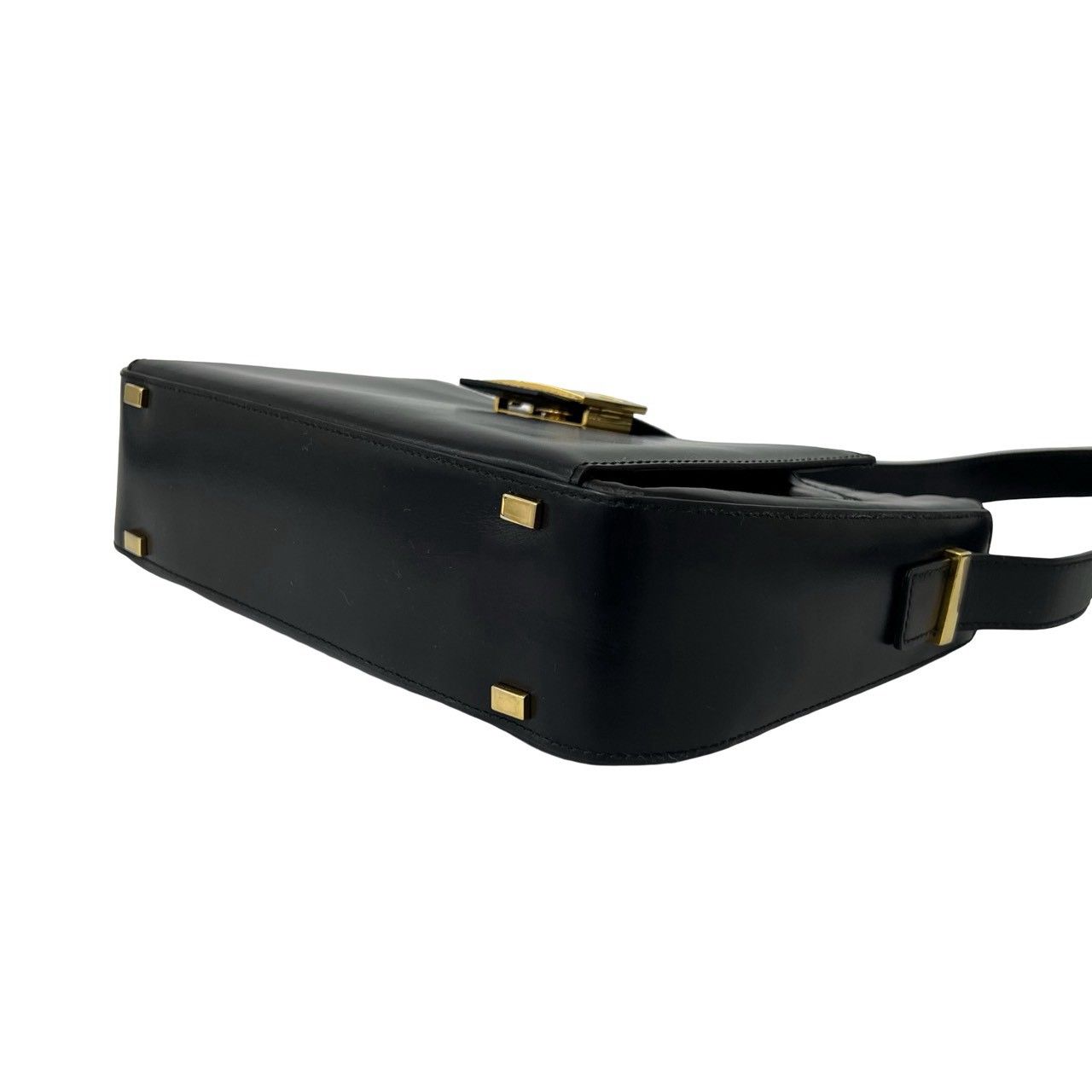 Celine Carriage Leather Shoulder Bag Pochette Cross Black — view 8