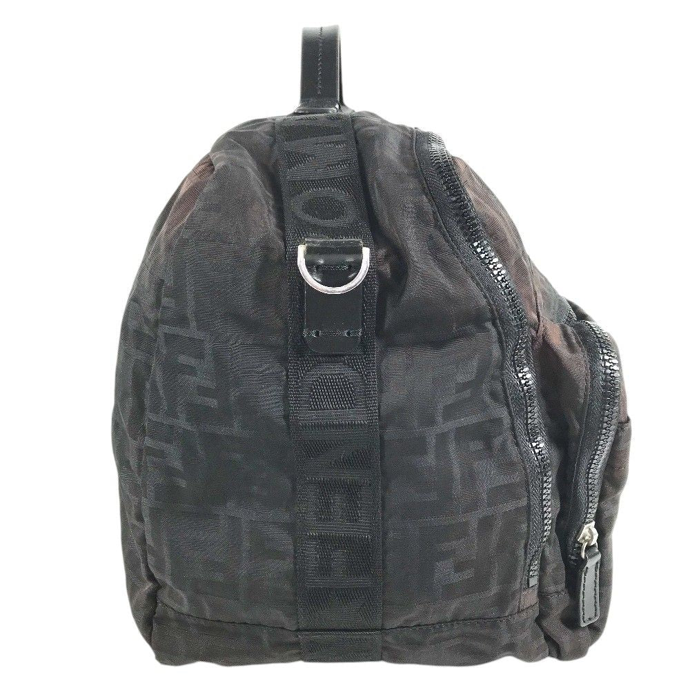 Fendi Boston Bag FF Logo Zucca Nylon Black — view 3
