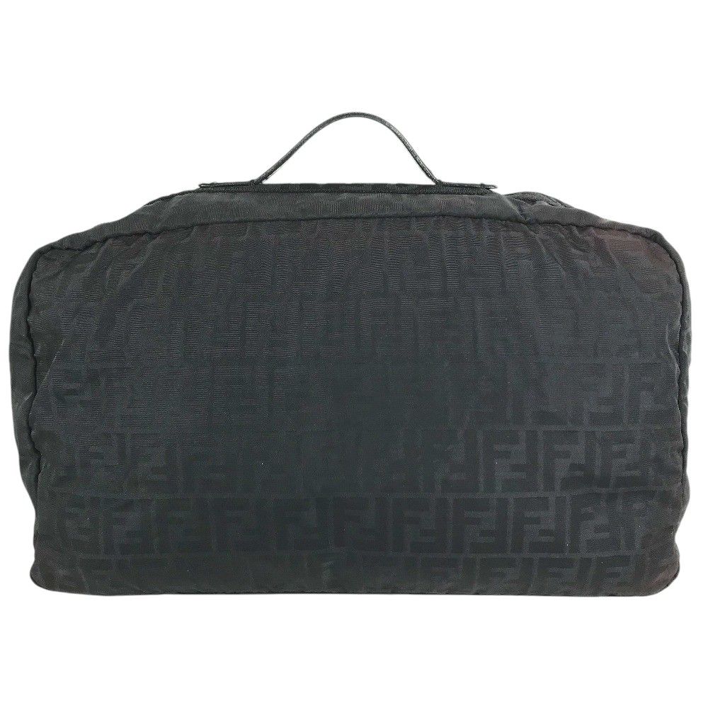 Fendi Boston Bag FF Logo Zucca Nylon Black