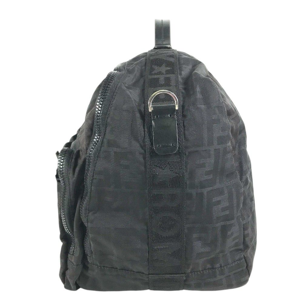 Fendi Boston Bag FF Logo Zucca Nylon Black — view 2