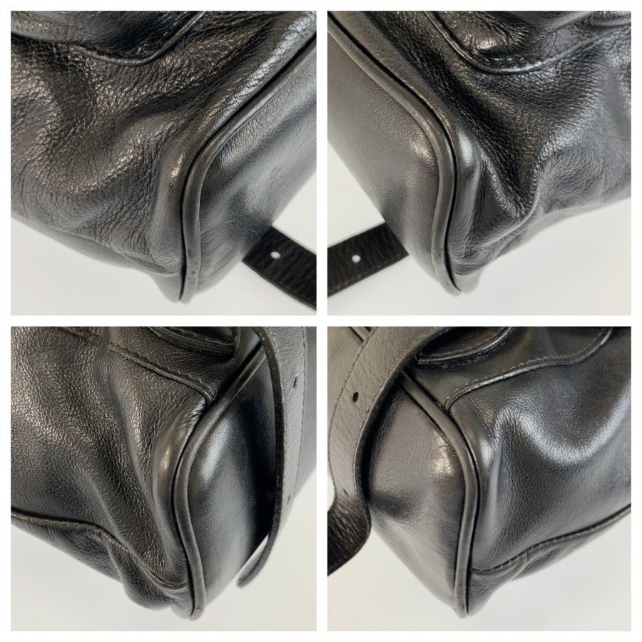 Gucci Bamboo Black Gold Leather Backpack — view 4