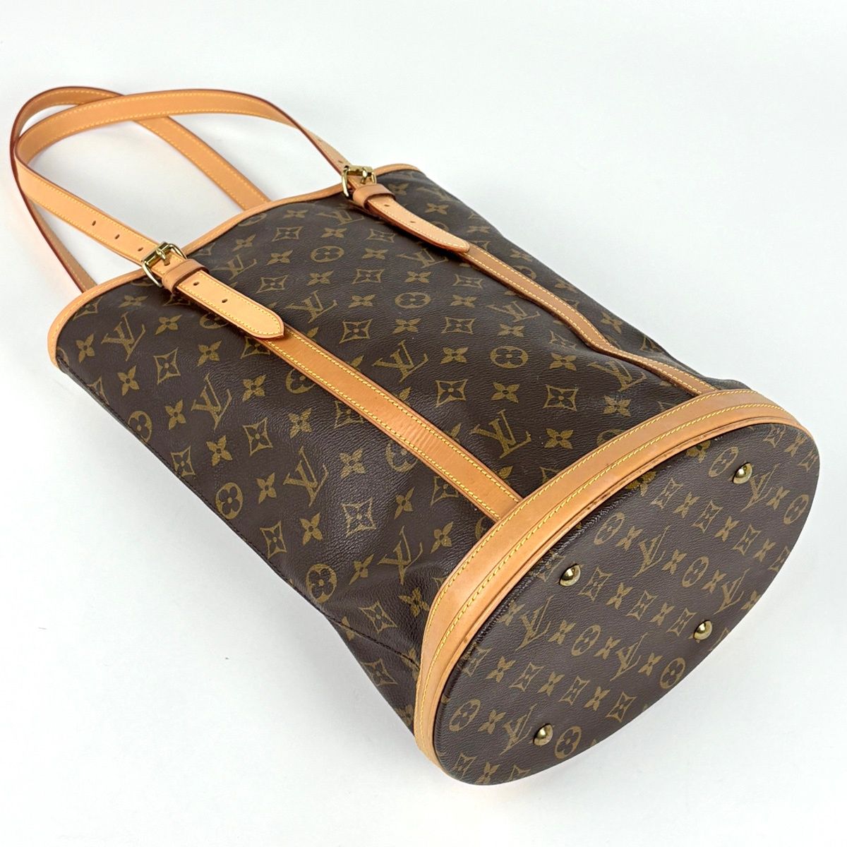 Louis Vuitton Bucket GM Tote Shoulder Bag Shape Monogram Brown — view 2