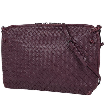 Bottega Veneta Shoulder Bag Intrecciato Leather Bordeaux