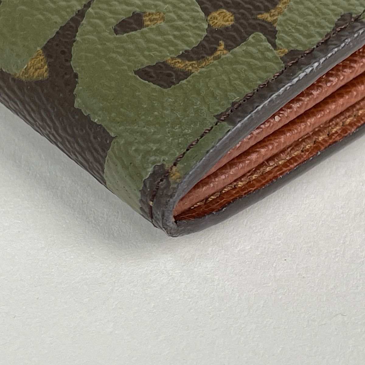 Louis Vuitton Porte Monnaie Credit Wallet Monogram Graffiti Khaki Brown Coin — view 3