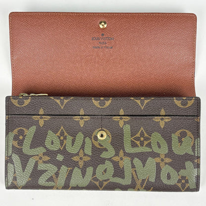 Louis Vuitton Porte Monnaie Credit Wallet Monogram Graffiti Khaki Brown Coin — view 7