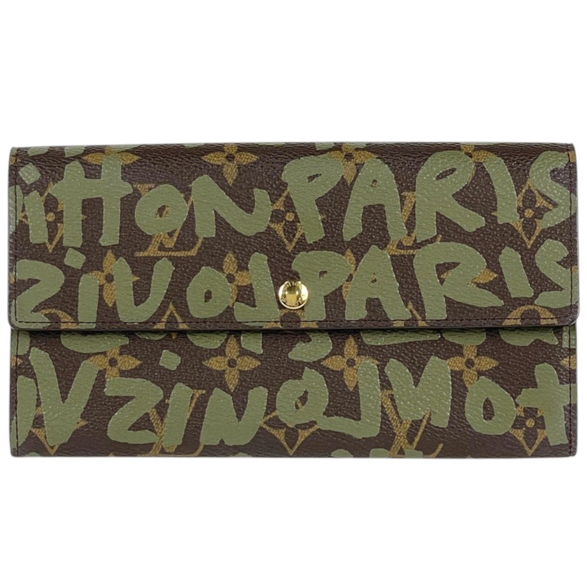 Louis Vuitton Porte Monnaie Credit Wallet Monogram Graffiti Khaki Brown Coin