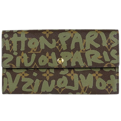 Louis Vuitton Porte Monnaie Credit Wallet Monogram Graffiti Khaki Brown Coin