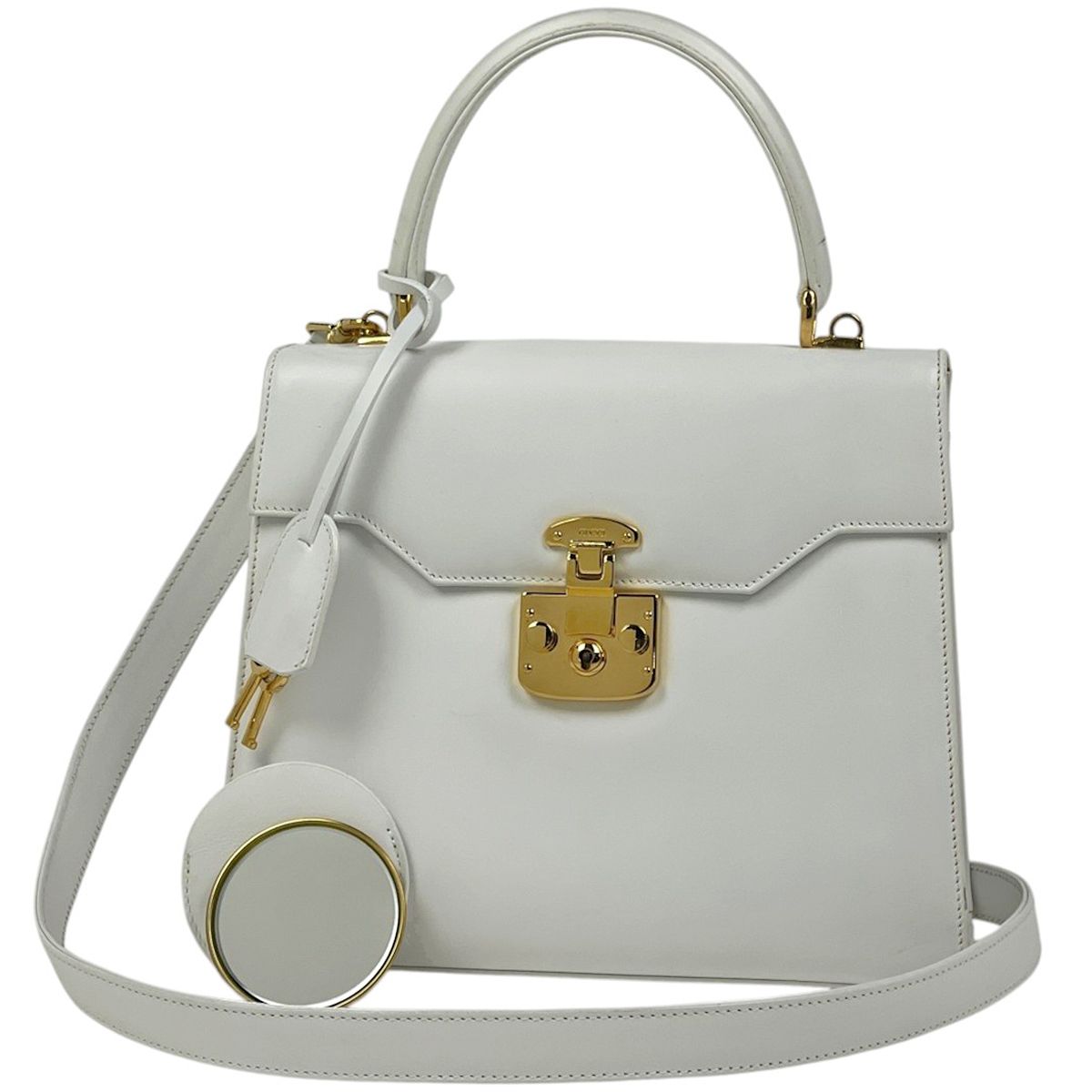 Gucci Handbag 2-Way Vintage 000 23 Leather White