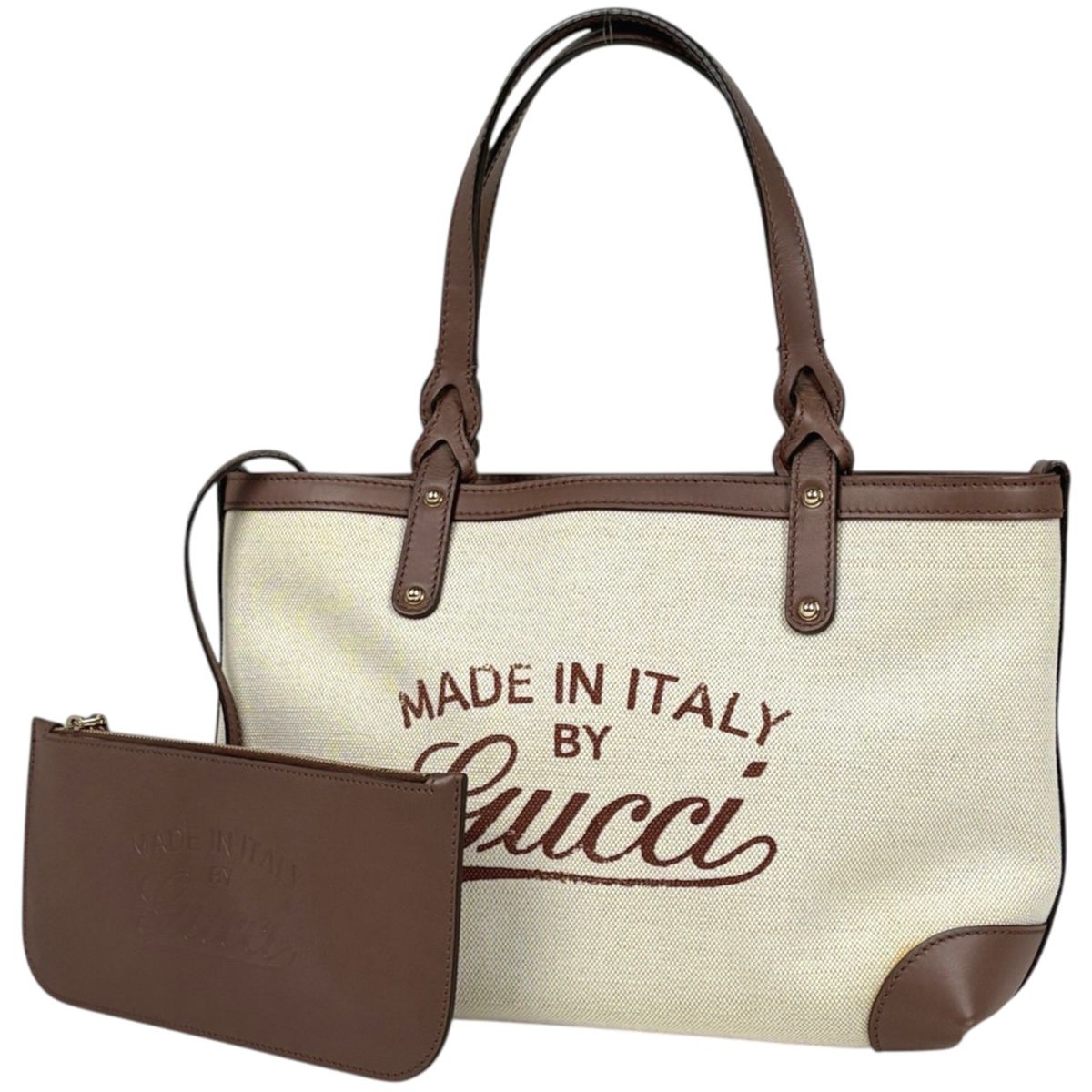 Gucci Tote Craft Canvas Beige Brown