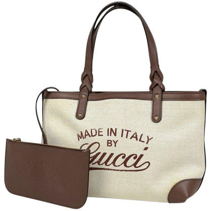 Gucci Tote Craft Canvas Beige Brown