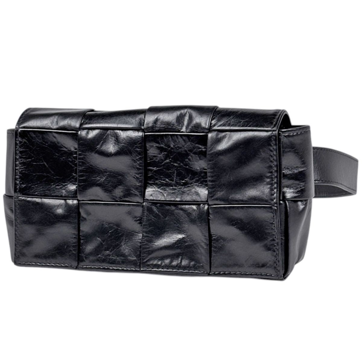 Bottega Veneta Belt Bag Cassette Maxi Intrecciato Leather Black