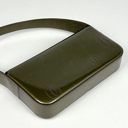 Cartier Shoulder Bag Happy Birthday Patent Khaki Green — view 2