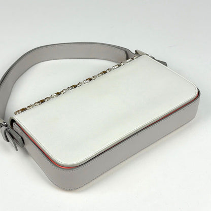 Fendi Shoulder Bag 3 Tre Bucket Rhinestone Bijou Leather White Pink 8 BR — view 2