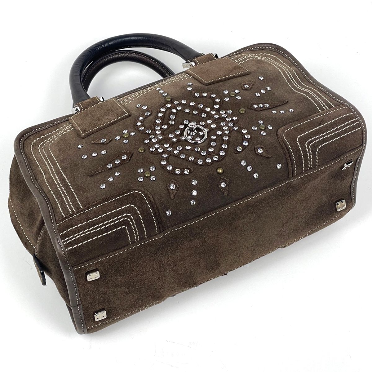 Loewe Handbag Amazona 28 Suede Brown — view 2