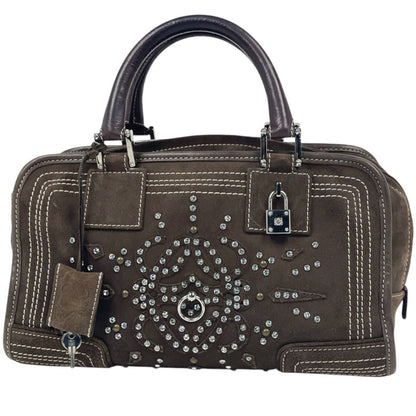 Loewe Handbag Amazona 28 Suede Brown