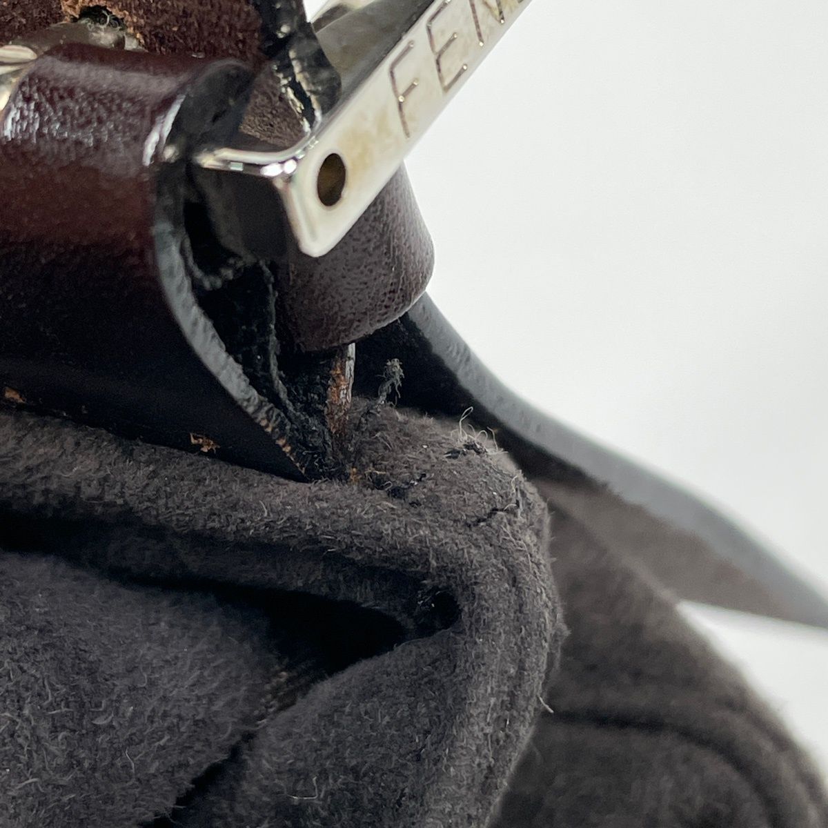 Fendi Shoulder Bag Zucca Logo Mamma Baguette Suede Brown — view 8